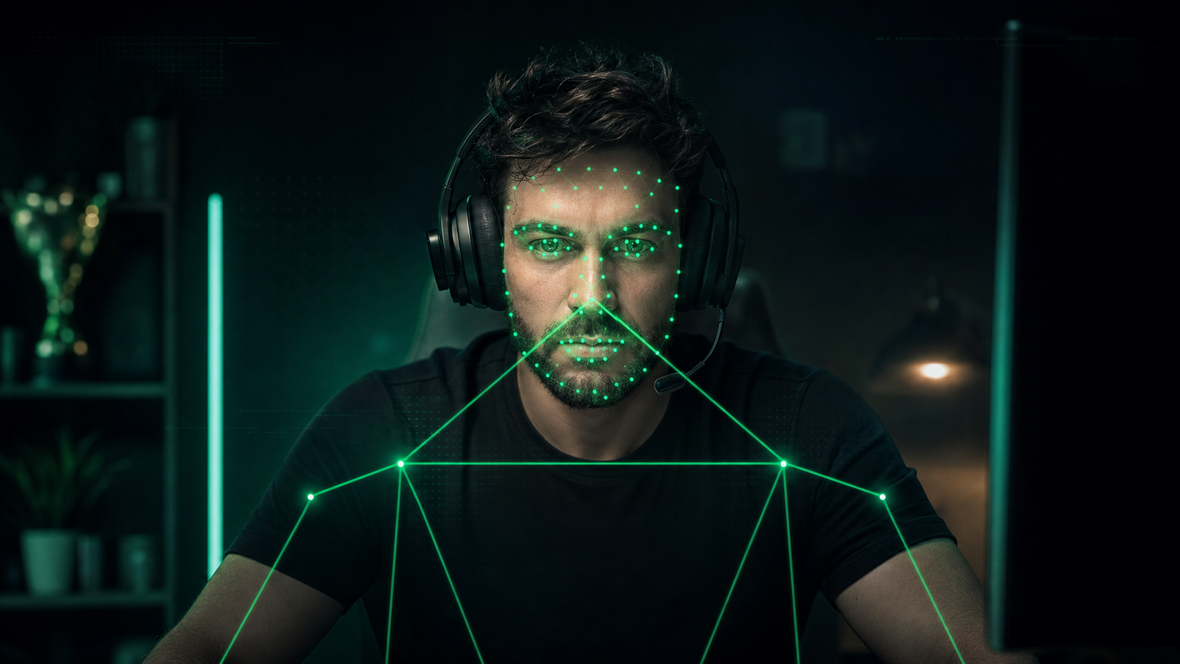 AI body-state scan of an esports player
